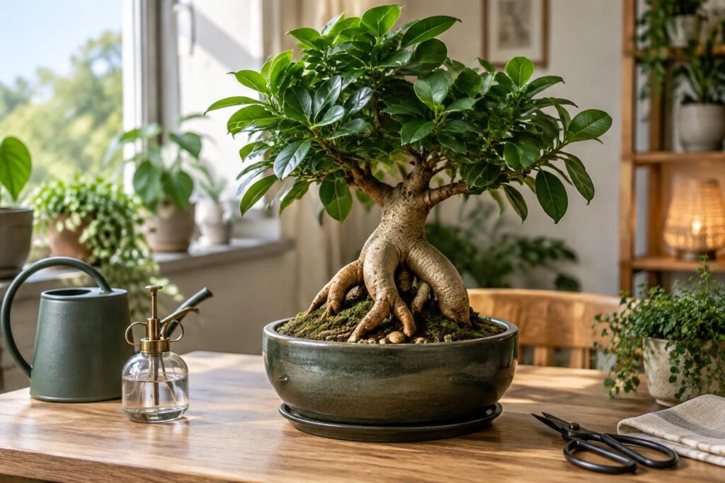 découvrez comment entretenir votre ficus micro ginseng en intérieur : arrosage, lumière, taille et conseils pour garder un bonsaï en pleine santé.